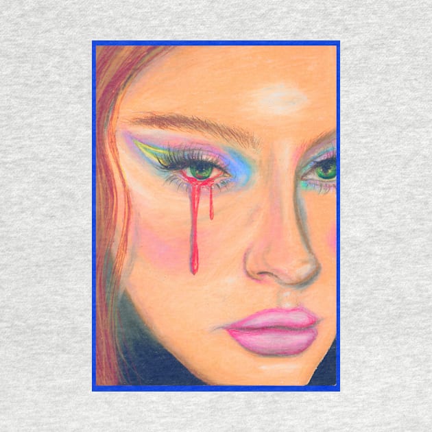 Bleeding Pastel Portrait by NibsonMother